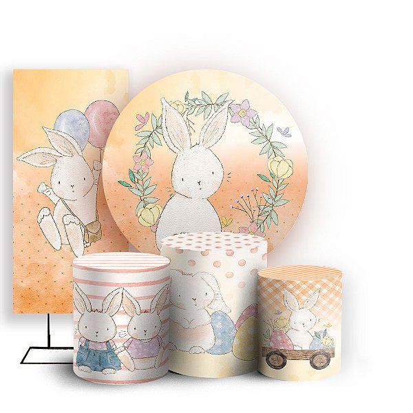 KIT Redondo Trio e Faixa - Pascoa - Sublimado 3D
