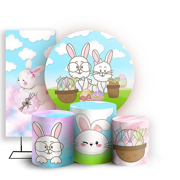 KIT Redondo Trio e Faixa - Pascoa - Sublimado 3D