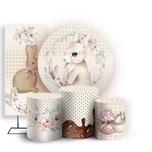 KIT Redondo Trio e Faixa - Pascoa - Sublimado 3D