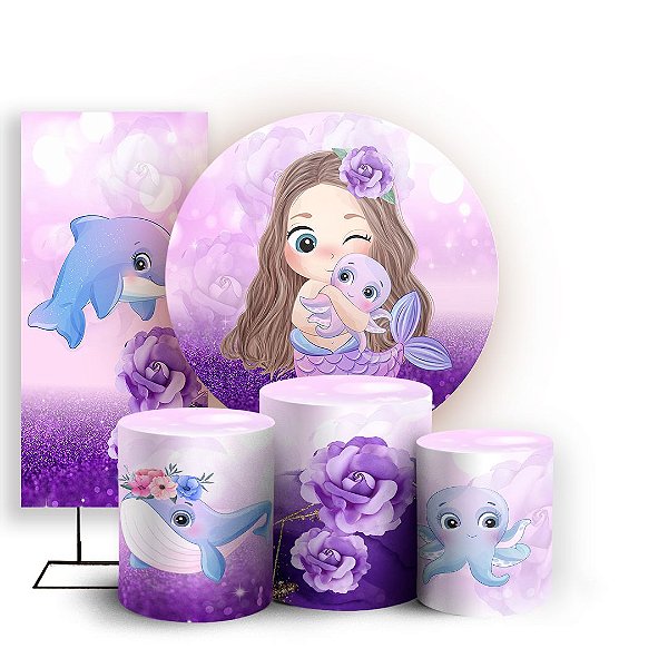 KIT Redondo Trio e Faixa - Sereia - Sublimado 3D