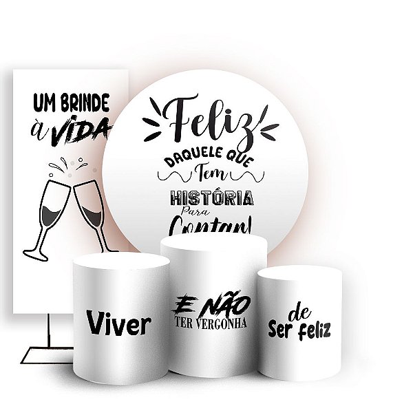 KIT Redondo Trio e Faixa - Um Brinde a Vida - Sublimado 3D