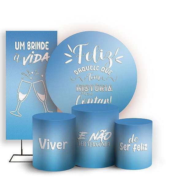 KIT Redondo Trio e Faixa - Um Brinde a Vida - Sublimado 3D