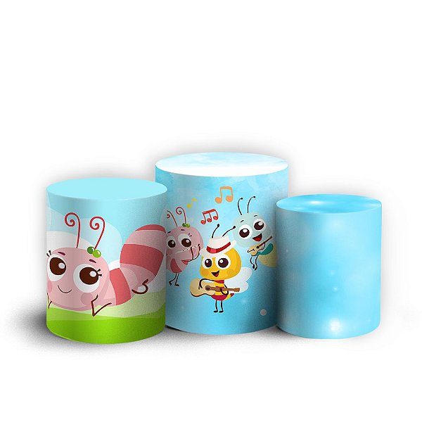 Trio Cilindro - Bia e Nino - Sublimado 3D + Elástico