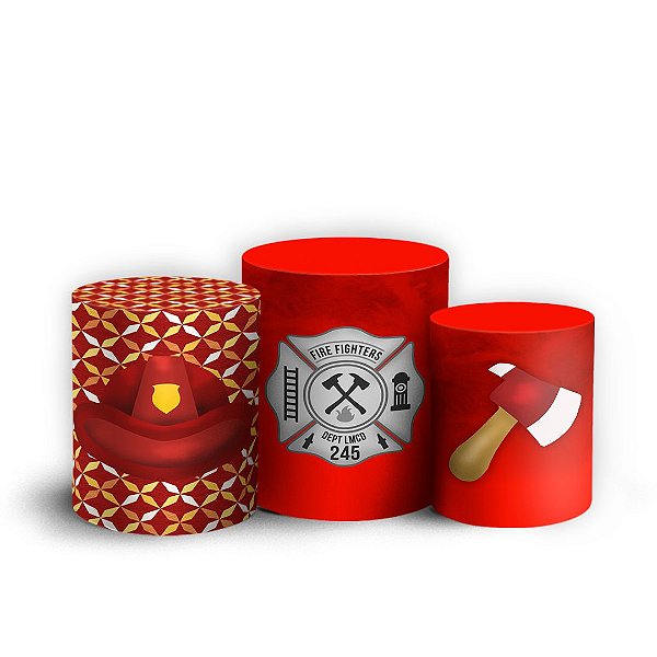 Trio Cilindro - Bombeiro Baby - Sublimado 3D + Elástico