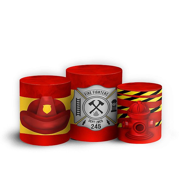 Trio Cilindro - Bombeiro Baby - Sublimado 3D + Elástico