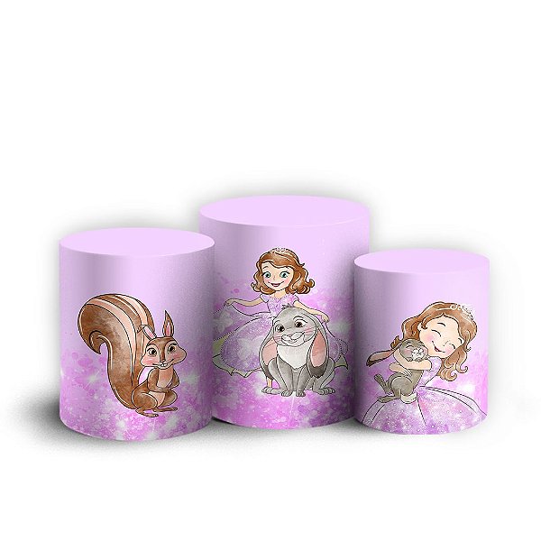 Trio Cilindro - Princesa Sofia - Sublimado 3D + Elástico