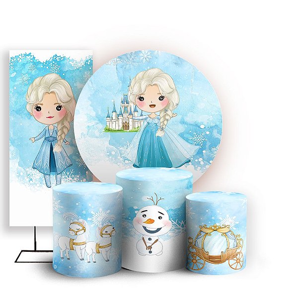 KIT Redondo Trio e Faixa - Frozen - Sublimado 3D