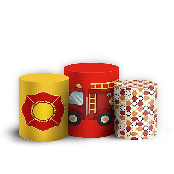 Trio Cilindro - Bombeiro Baby - Sublimado 3D + Elástico