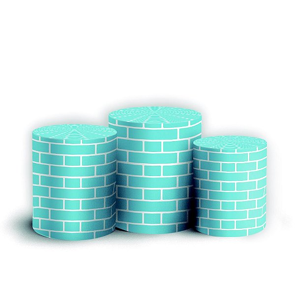 Trio Cilindro - Tijolos - Sublimado 3D + Elástico