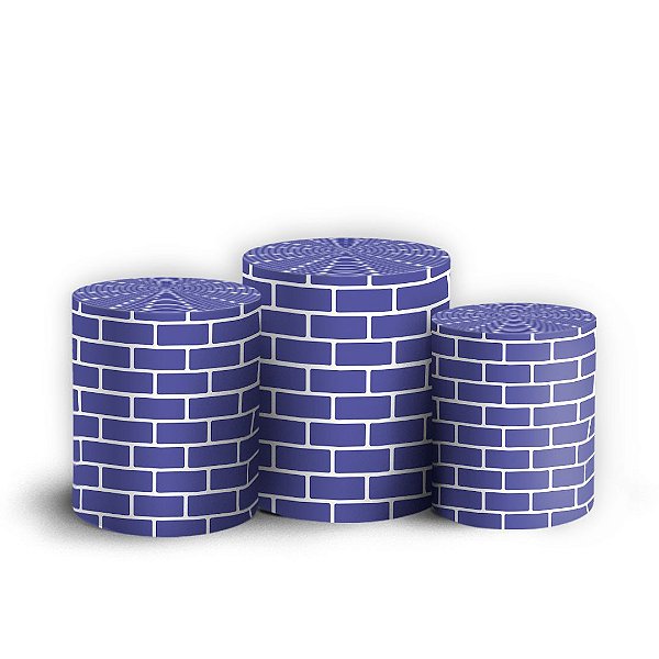 Trio Cilindro - Tijolos - Sublimado 3D + Elástico