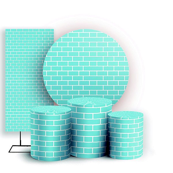 KIT Redondo Trio e Faixa - Tijolos - Sublimado 3D