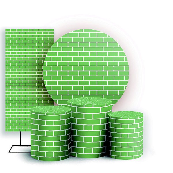 KIT Redondo Trio e Faixa - Tijolos - Sublimado 3D