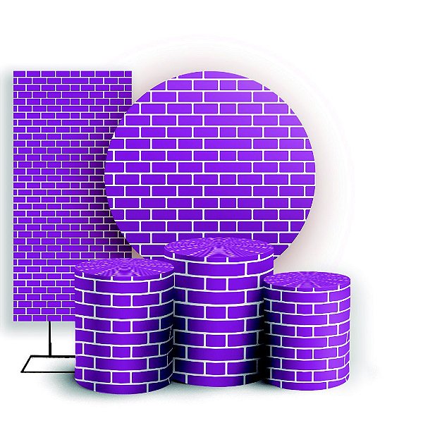 KIT Redondo Trio e Faixa - Tijolos - Sublimado 3D