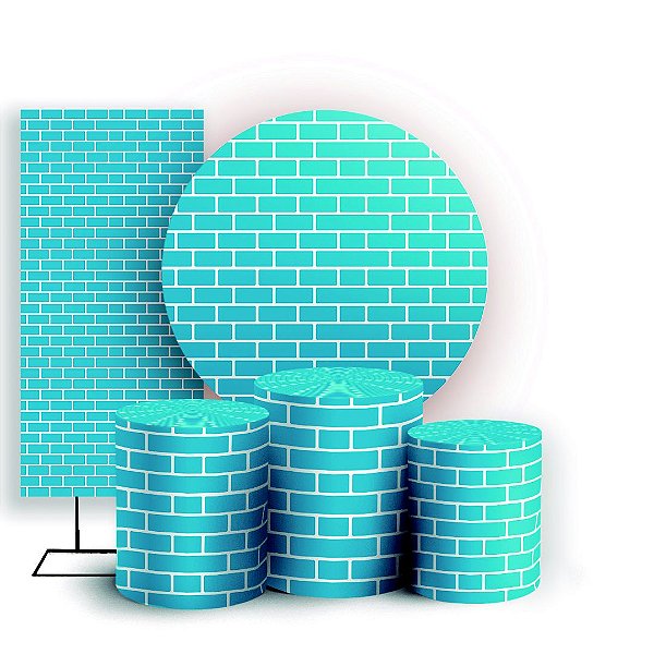 KIT Redondo Trio e Faixa - Tijolos - Sublimado 3D