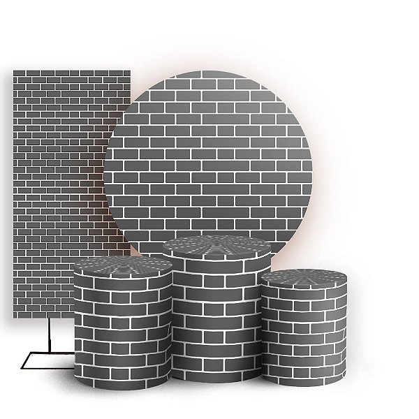 KIT Redondo Trio e Faixa - Tijolo - Sublimado 3D