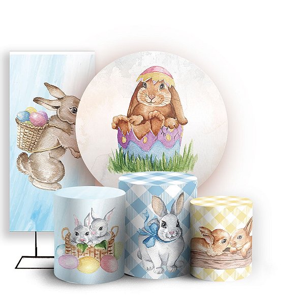 KIT Redondo Trio e Faixa - Pascoa - Sublimado 3D