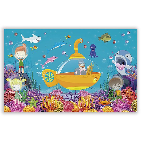 Painel Retangular - Bita Fundo do Mar - Sublimado 3D