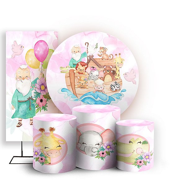 KIT Redondo Trio e Faixa - Arca de Noe - Sublimado 3D