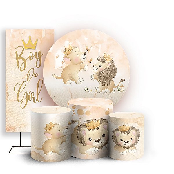 KIT Redondo Trio e Faixa - Cha Revelacao - Sublimado 3D