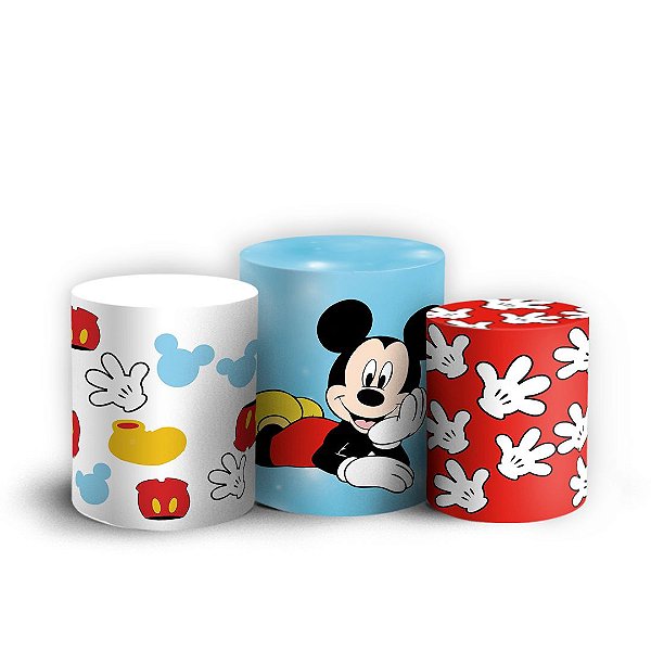 Trio Cilindro - Mickey - Sublimado 3D + Elástico