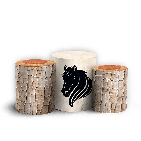 Trio Cilindro - Boiadeira Cavalo - Sublimado 3D + Elástico