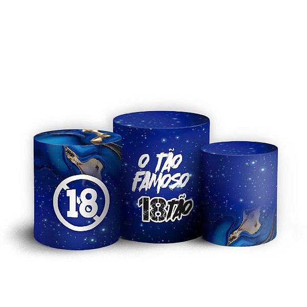 Trio Cilindro - 18 Anos - Sublimado 3D + Elástico