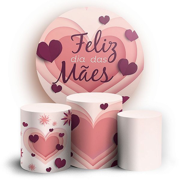 KIT Redondo e Trio - Dia das Maes - Sublimado 3D