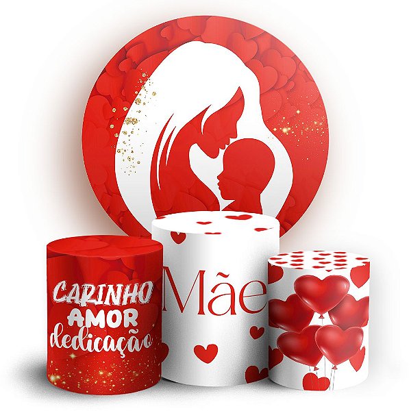 KIT Redondo e Trio - Dia das Maes - Sublimado 3D