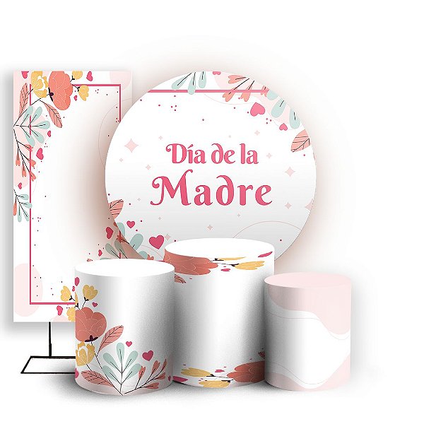 KIT Redondo Trio e Faixa - Dia de la Madre - Sublimado 3D