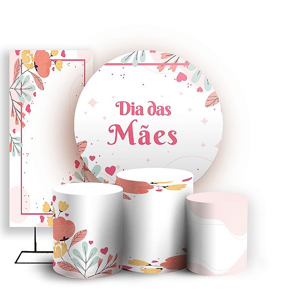 KIT Redondo Trio e Faixa - Dia das Maes - Sublimado 3D