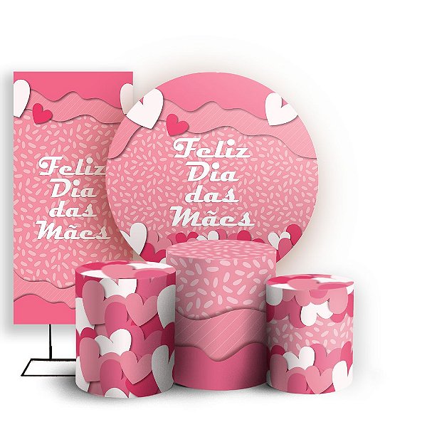 KIT Redondo Trio e Faixa - Dia das Maes - Sublimado 3D