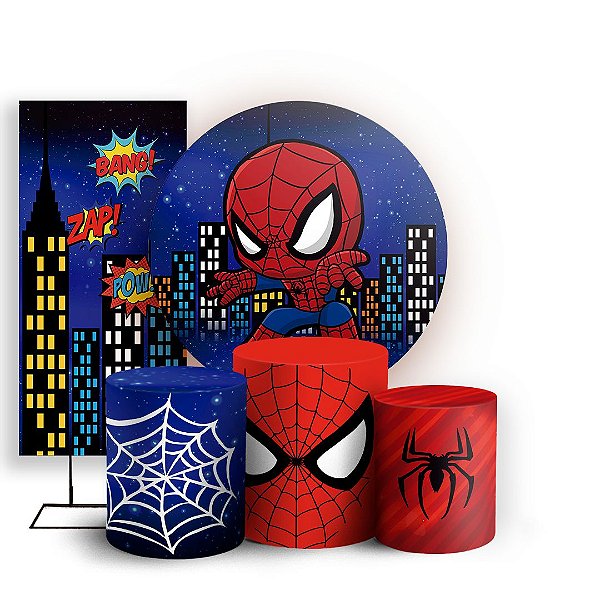 KIT Redondo Trio e Faixa - Homem Aranha Baby - Sublimado 3D