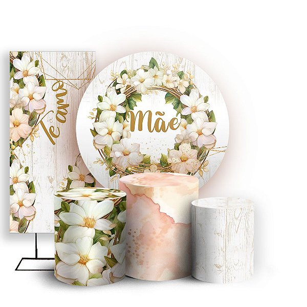 KIT Redondo Trio e Faixa - Dia das Maes - Sublimado 3D