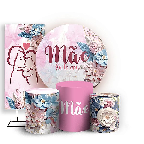 KIT Redondo Trio e Faixa - Dia das Maes - Sublimado 3D