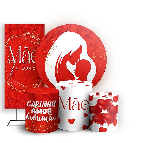 KIT Redondo Trio e Faixa - Dia das Maes - Sublimado 3D