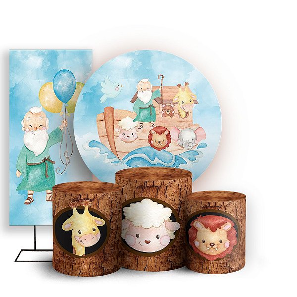 KIT Redondo Trio e Faixa - Arca de Noe - Sublimado 3D