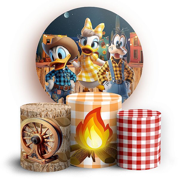 KIT Redondo e Trio - Mickey Fazendinha - Sublimado 3D