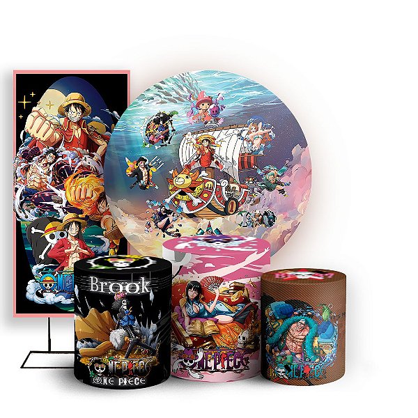 KIT Redondo Trio e Faixa - One Piece - Sublimado 3D