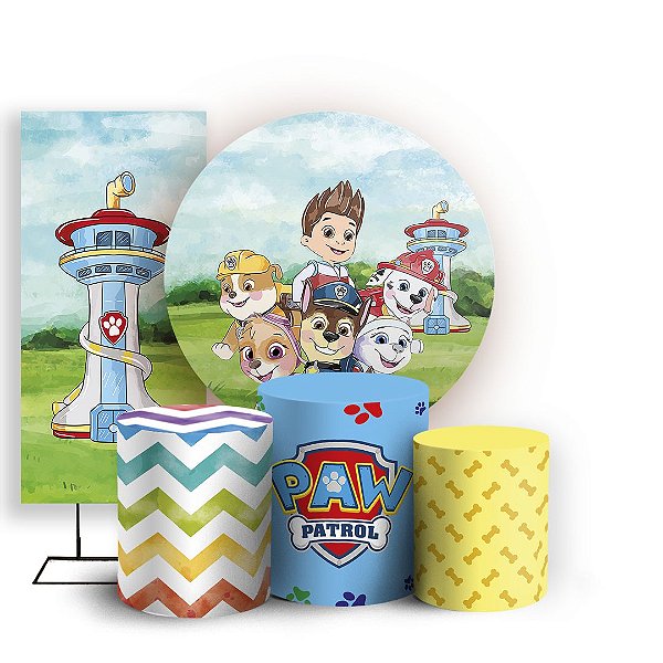 KIT Redondo Trio e Faixa - Patrulha Canina - Sublimado 3D