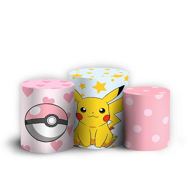 Trio Cilindro - Pokemon - Sublimado 3D + Elástico