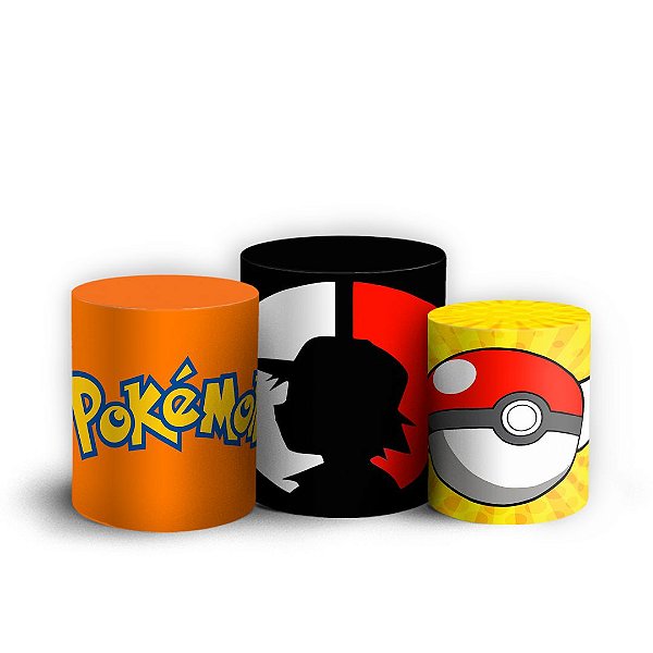 Trio Cilindro - Pokemon - Sublimado 3D + Elástico