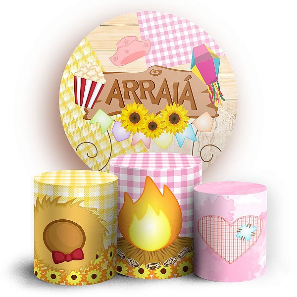 KIT Redondo e Trio - Festa Junina - Sublimado 3D