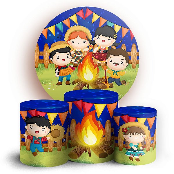 KIT Redondo e Trio - Festa Junina - Sublimado 3D