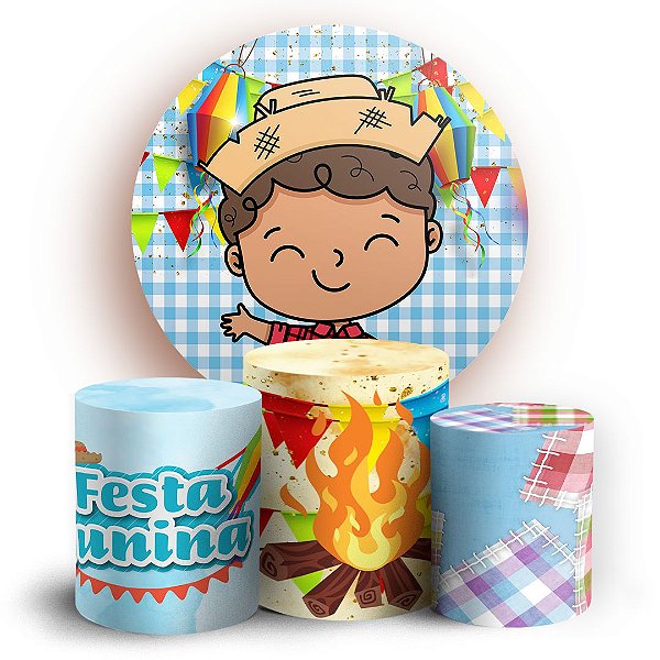 KIT Redondo e Trio - Festa Junina - Sublimado 3D