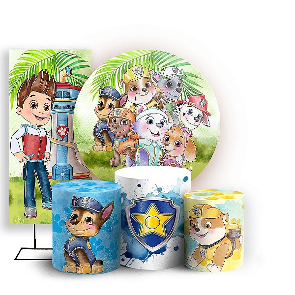 KIT Redondo Trio e Faixa - Patrulha Canina - Sublimado 3D