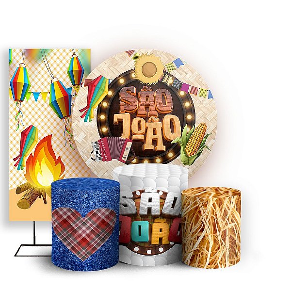 KIT Redondo Trio e Faixa - Festa Junina - Sublimado 3D