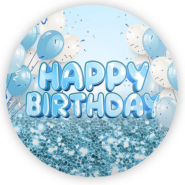 Painel Redondo - Feliz Aniversario - Sublimado 3D