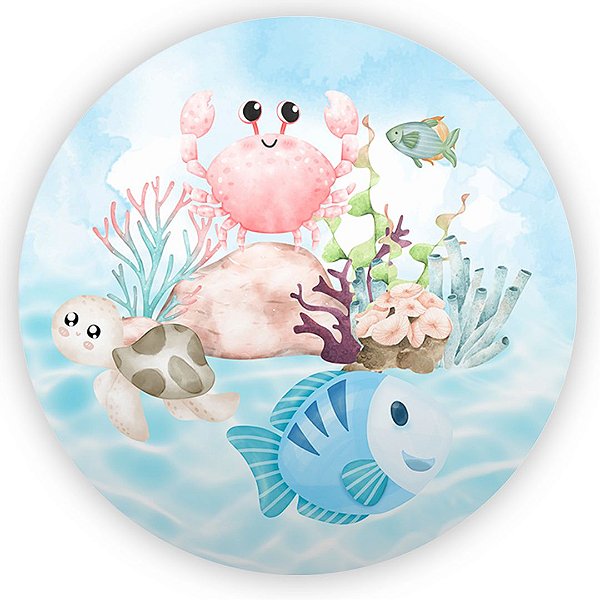 Painel Redondo - Fundo Do Mar - Sublimado 3D