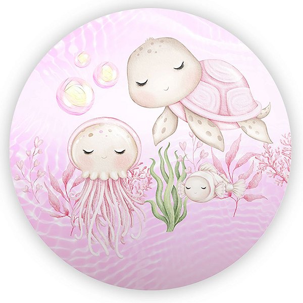 Painel Redondo - Fundo Do Mar - Sublimado 3D