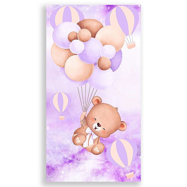 Faixa Lateral - Ursinha Lilas - Sublimado 3D